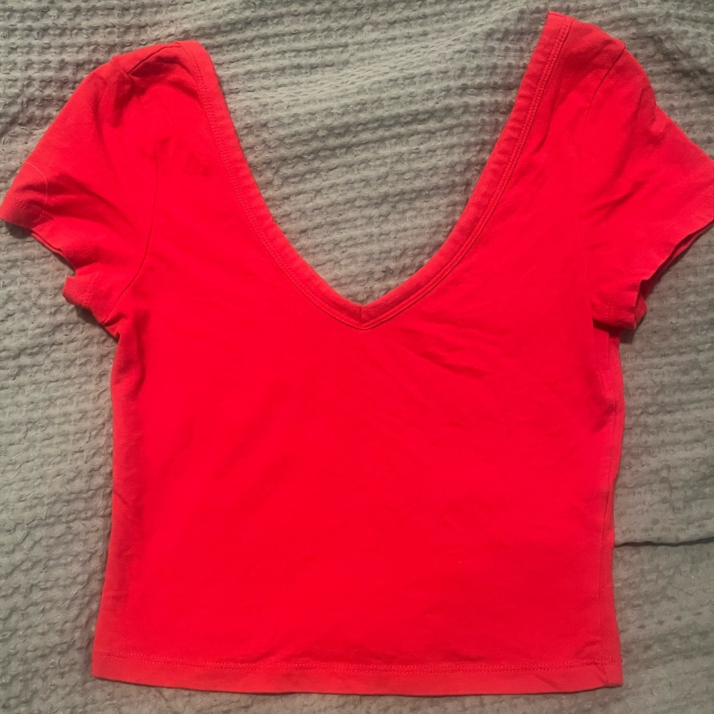 Pacsun Red V-Neck crop top